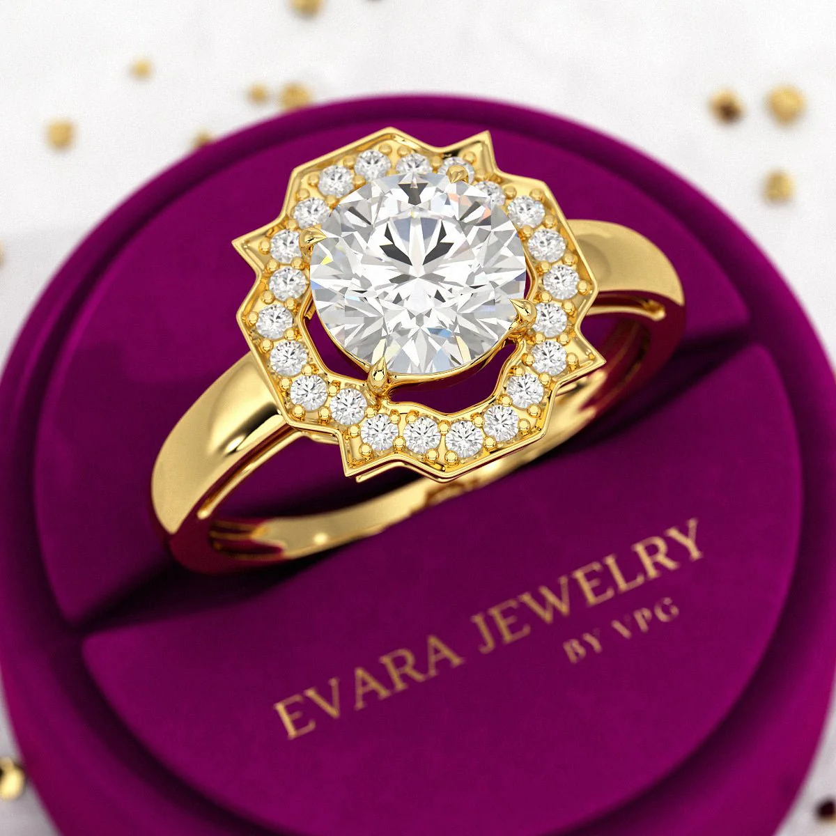 1.50 Carat Round Cut Art Deco Engagement Ring - Image 4