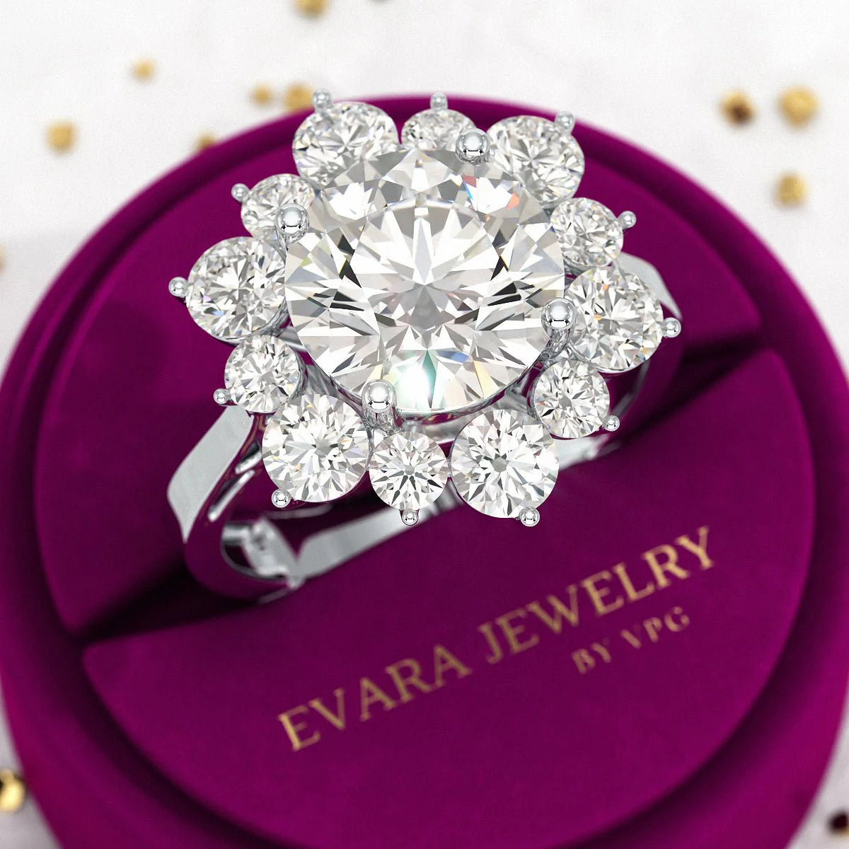 4 Carat Lab Grown Diamond Cluster Ring - Image 10