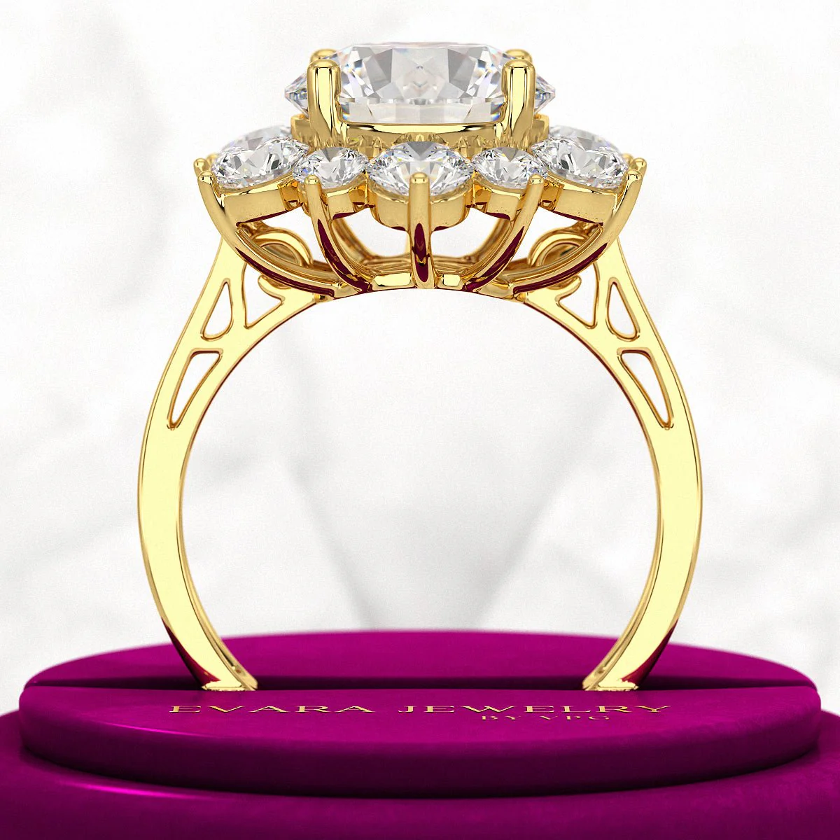 4 Carat Lab Grown Diamond Cluster Ring - Image 5