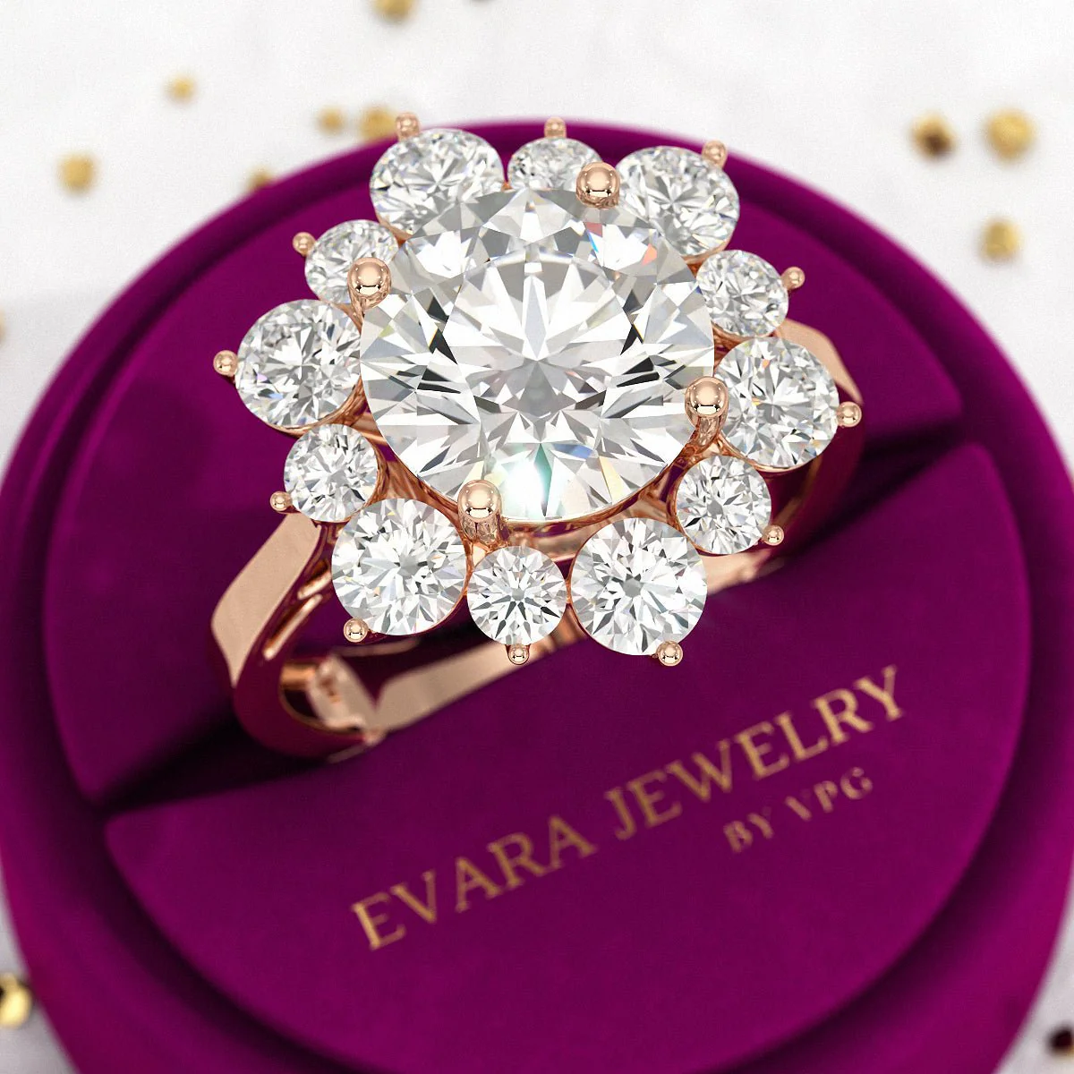 4 Carat Lab Grown Diamond Cluster Ring - Image 9