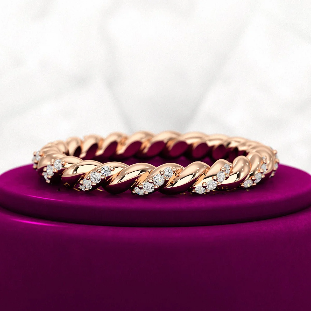 Diamond Stacking Band Ring with Brilliant Cut Round Lab Grown Diamonds - Image 8
